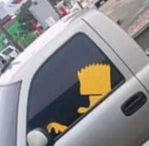 Bart Driving Window Decal