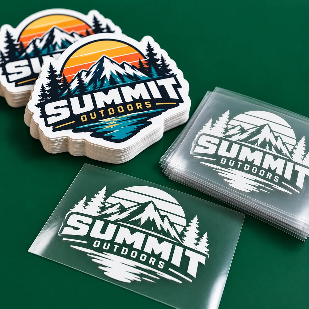 Summit Outdoors die cut stickers and clear vinyl decals printed by 400 Ink