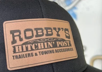 Black Richardson hat with engraved leather patch by 400 Ink