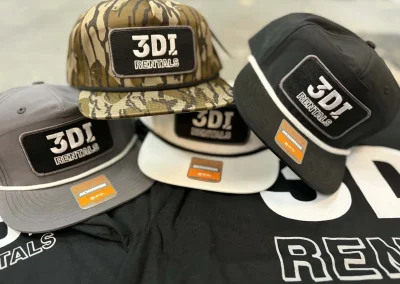 Camo, black and gray rope hats with woven patches by 400 Ink